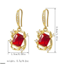 TEDH00478 YLE Square Stone Drop Zircon Earrings - TEDH
