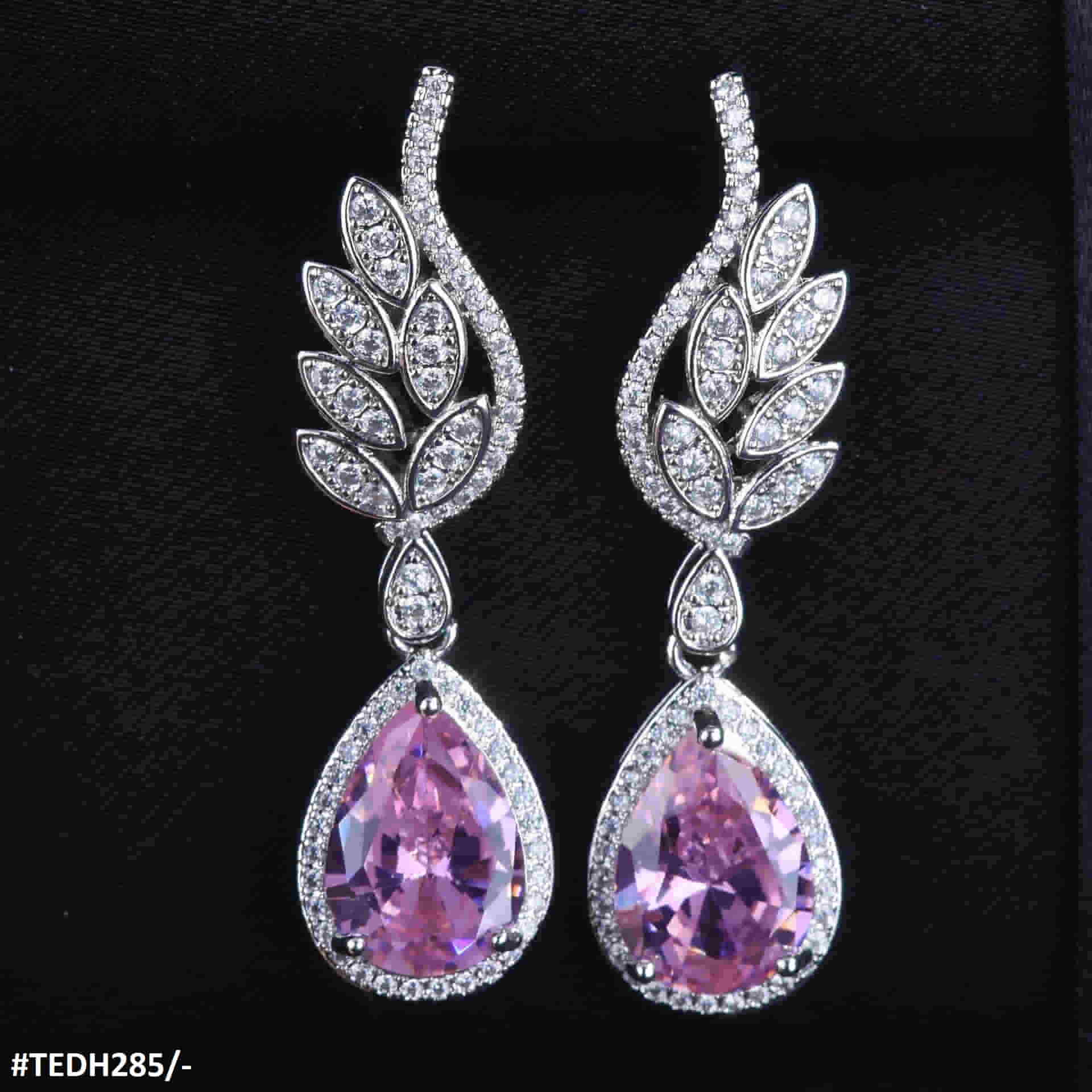 TEDH285 GWH Leaf Teardrop Earring - TEDH