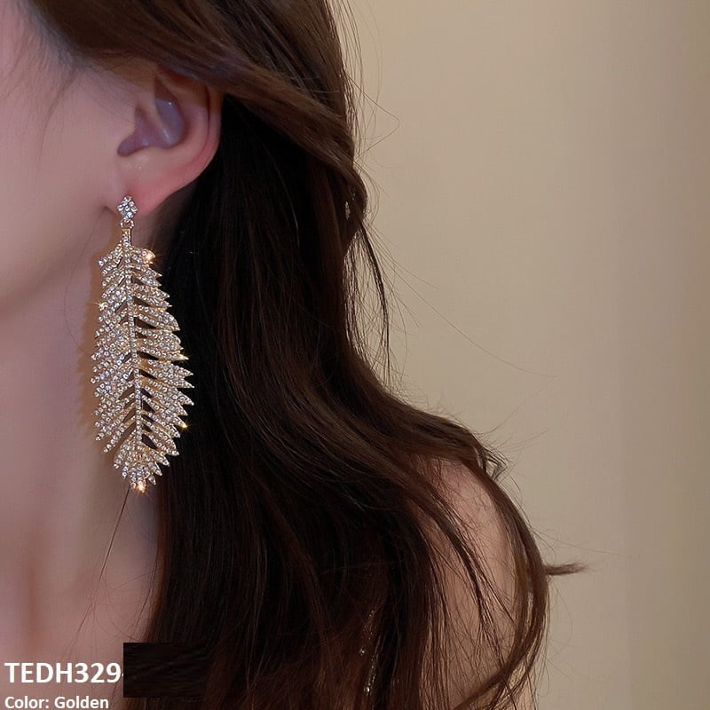 TEDH329 YBJ Leaf Tear Drop Earrings - TEDH