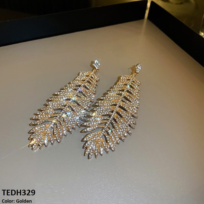 TEDH329 YBJ Leaf Tear Drop Earrings - TEDH