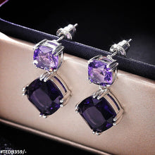 TEDH359 CSH Rectangle Cushion Drop Earrings Pair - TEDH