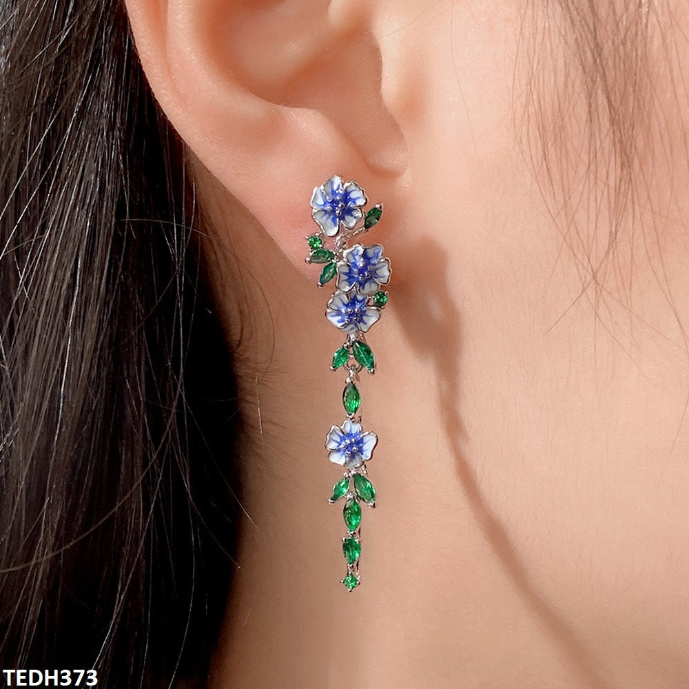 TEDH373 CSH Flower Earrings Drop Pair - TEDH