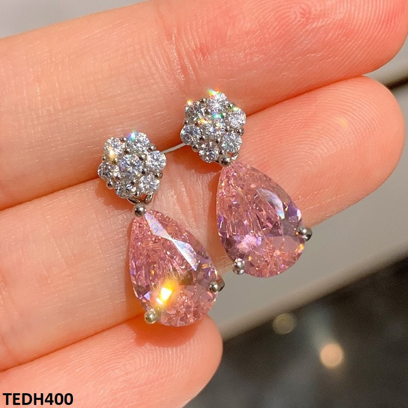TEDH400 CSH Imp Pink Tear Drop Earrings - TEDH