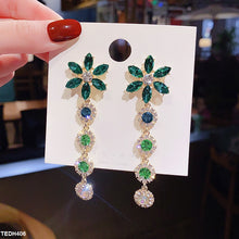 TEDH406 SIQ Flower Layered Drop Earrings - CEDH