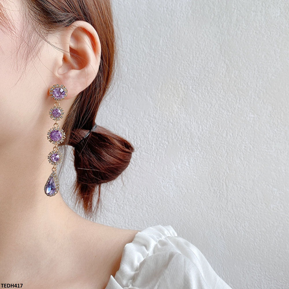 TEDH417 DDJ Round Tear Drop Earrings - TEDH