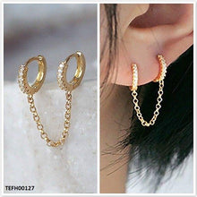 TEFH00127 CSH Double Ring Ear cuff With Chain - TEFH