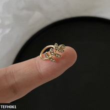 TEFH061 JMN Leaf Single Ear Cuff - CEFH