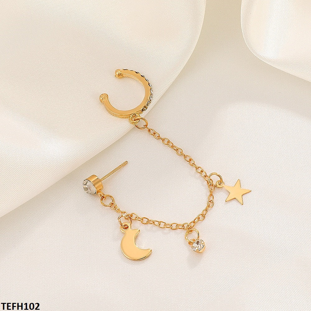 TEFH102 QWN Moon/Star Ear Cuff Single - CEFH