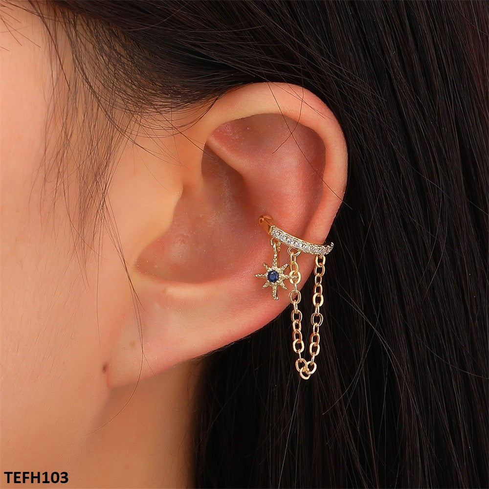 TEFH103 QWN Star Ear Cuff Single - TEFH