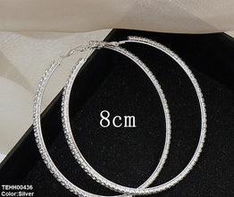 TEHH00436 YJJ Crystal Round Drop Hoops Pair -TEHH
