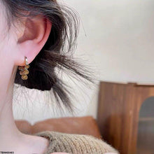 TEHH00463 HJF Round Stone Drop Ear Hoops Pair - TEHH