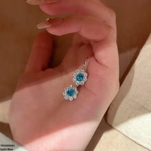 TEHH00483 GWH Oval Flower ZIRCON Hoops Pair - TETH