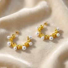 TEHH00493 MSJ Stainless Steel C Shape Pearl Hoops Pair - TEHH