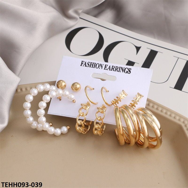 TEHH093 LSH 6 Hoops & Stud pairs - CEHH