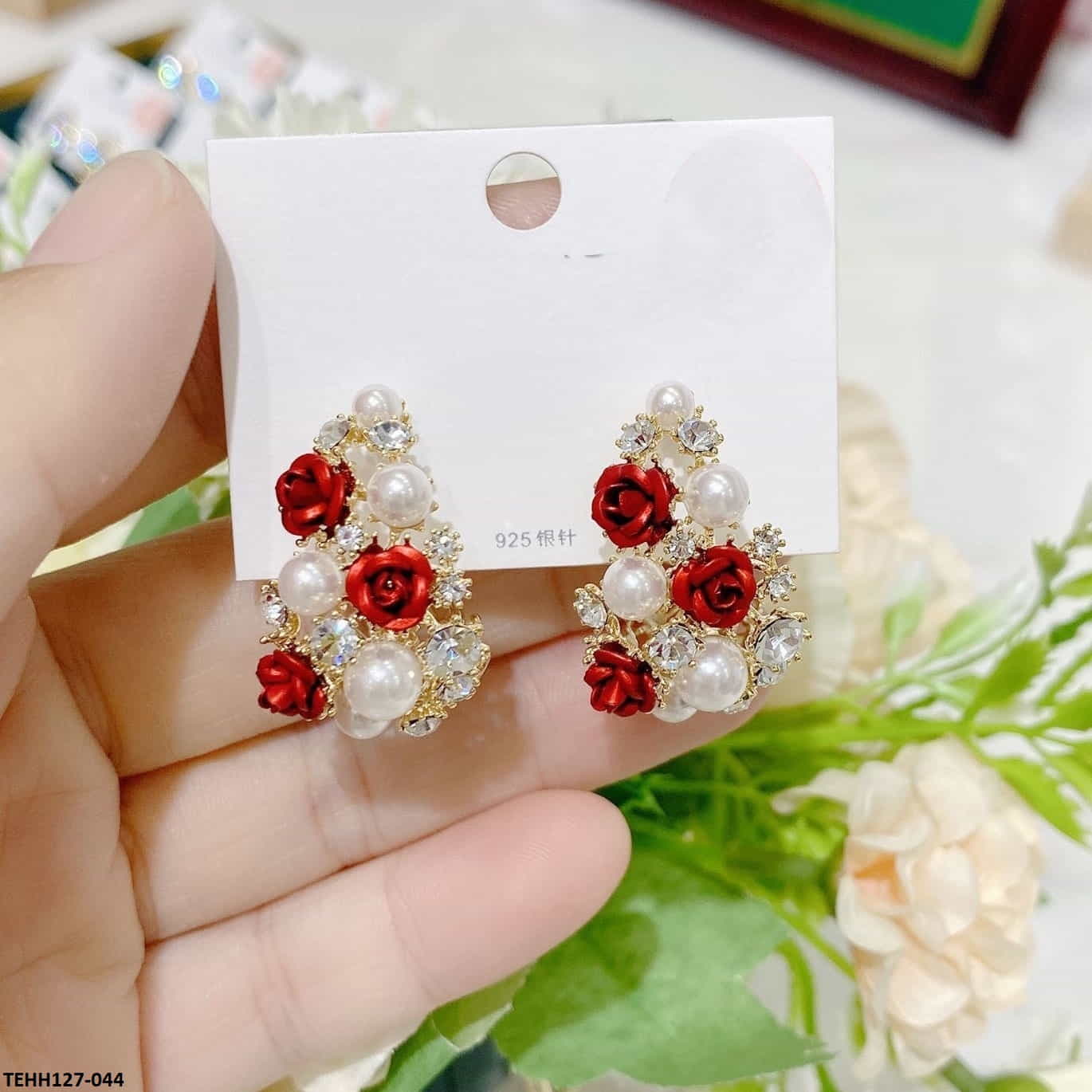 TEHH127 SYB Flowers Ear Hoops Pair - TEHH
