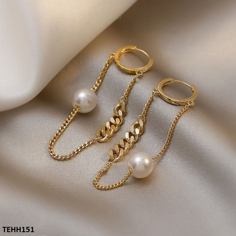 TEHH151 YYZ Pearl Hoops Pair - CEHH