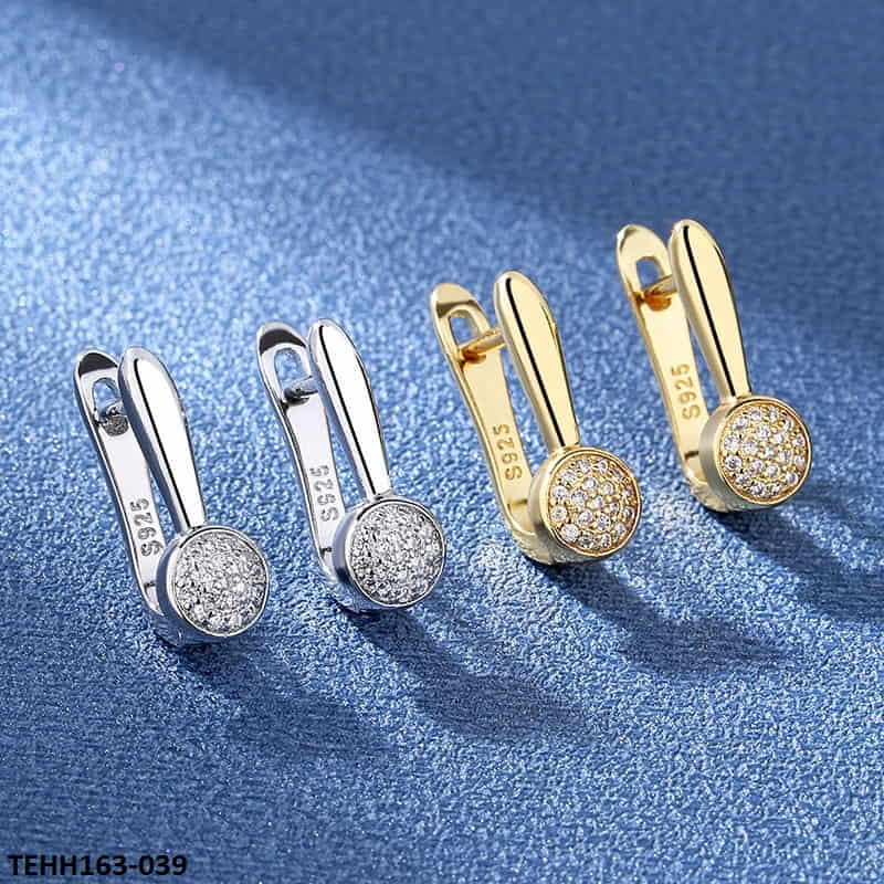 TEHH163 BLX Charm Lever Back  Hoops Pair - TEHH