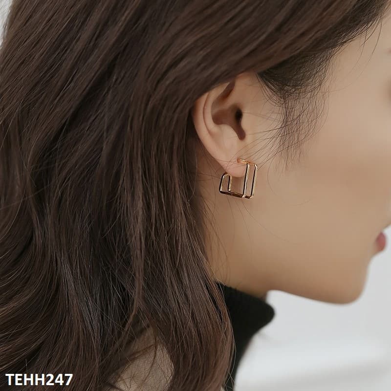 TEHH247 SYB Square Ear Hoops Pair - CEHH