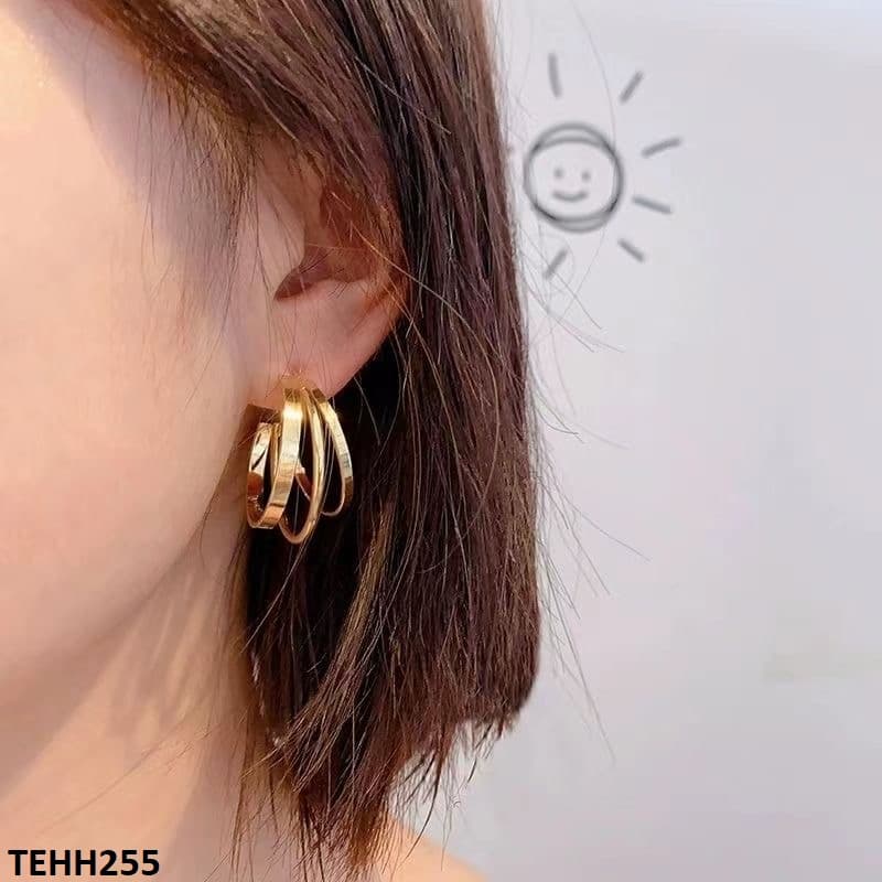 TEHH255 ZHL Round Layered Hoops Pair - CEHH
