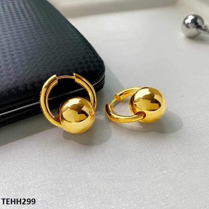 TEHH299 ZCD Ball Drop Hoops Pair - TEHH