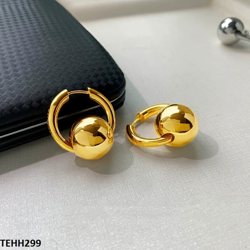 TEHH299 ZCD Ball Drop Hoops Pair - TEHH