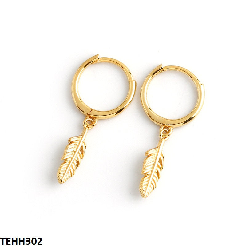 TEHH302 CSH Leaf Hoops Pair - CEHH