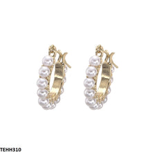 TEHH310 YHC Round Pearl Hoops Pair - CEHH