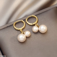 TEHH314 YYZ Pearl  Drop Ear Hoops Pair - CEHH