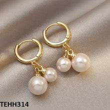 TEHH314 YYZ Pearl  Drop Ear Hoops Pair - CEHH
