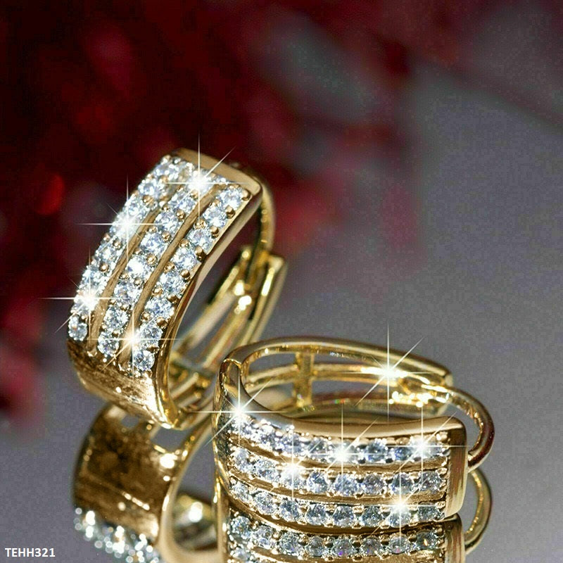 TEHH321 CSH Square Layered Hoops Pair - CEHH