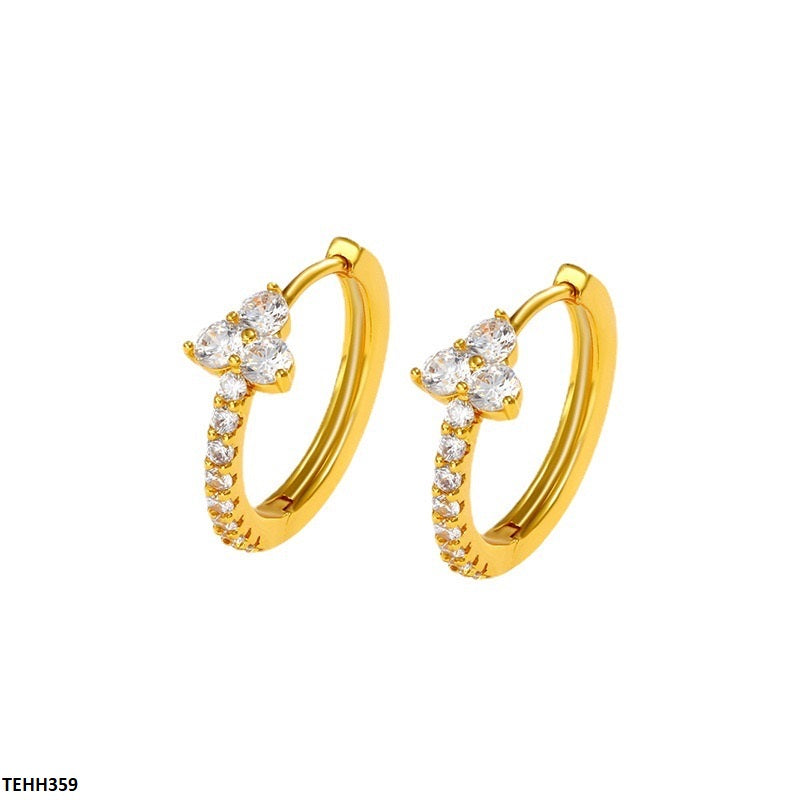 TEHH359 XUP Flower Style Hoops Pair - TEHH
