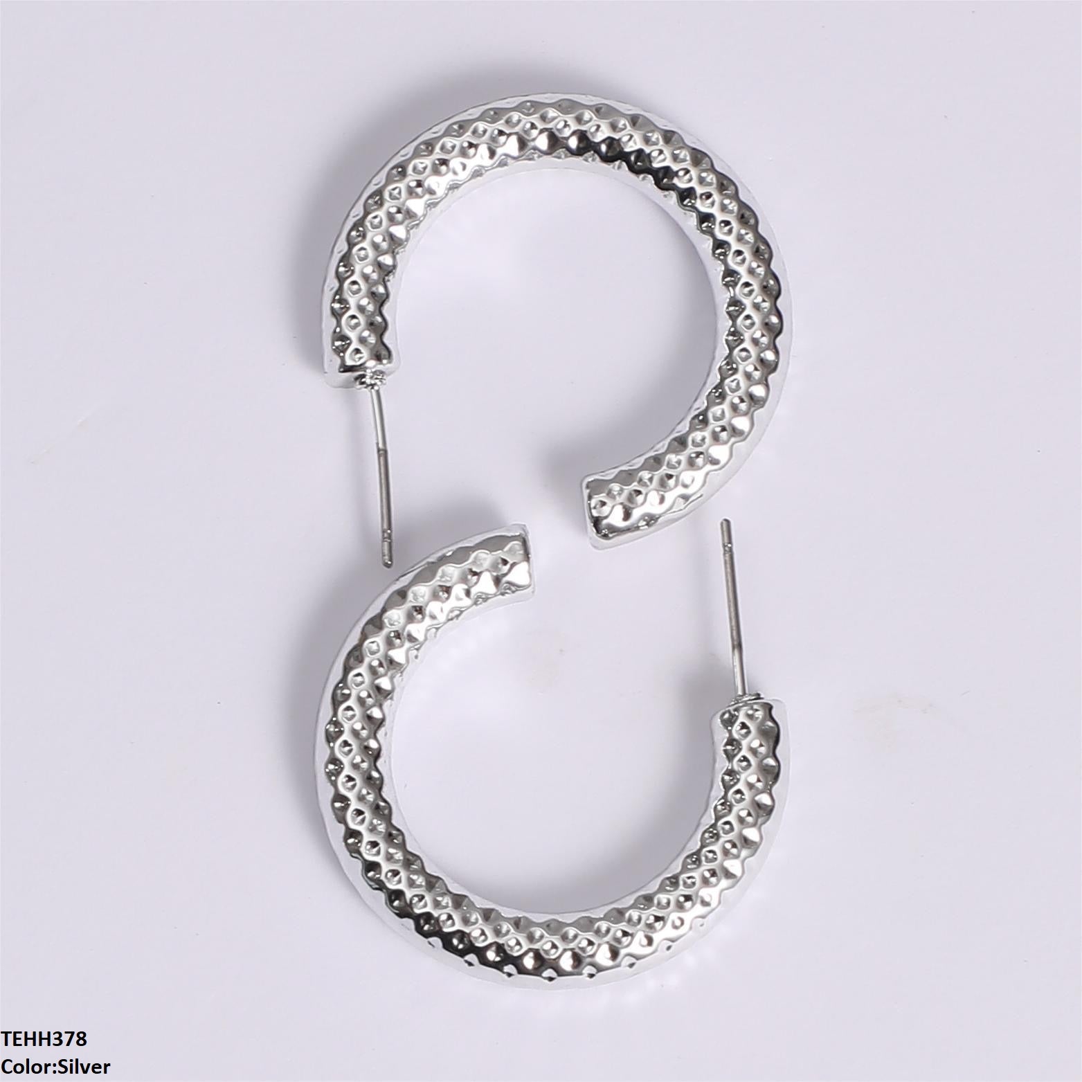 TEHH378 YYE C/Shape  Ear Hoops Pair -CEHH