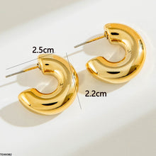 TEHH382 YYE C/Shape Ear Hoops Pair -CEHH