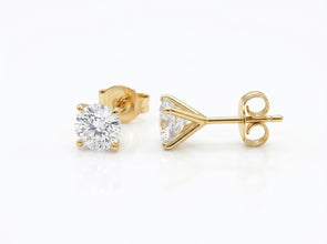 TET1077 Classic 3-Prong Solitaire Stud Earrings