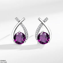 TETH00477 BLX  Round Zircon Cross Tops Pair - TETH
