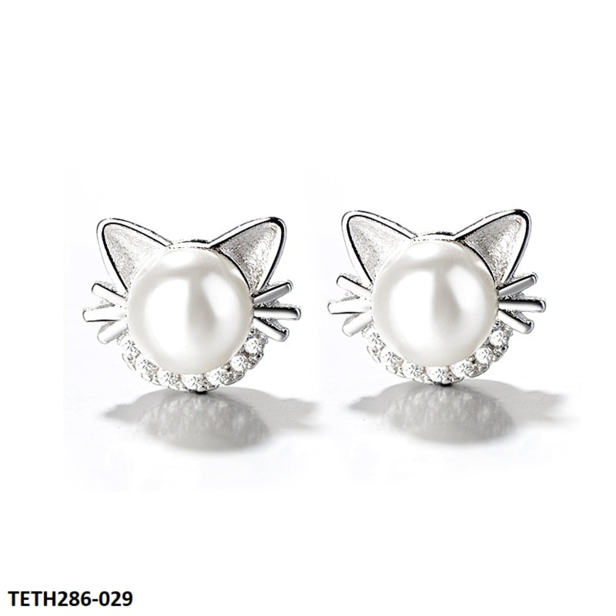 TETH286 GWH Zircon Kitty Pearl Tops Pair - TETH