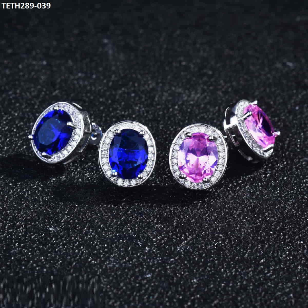 TETH289 GWH Round Step Zircon Tops Pair - TETH