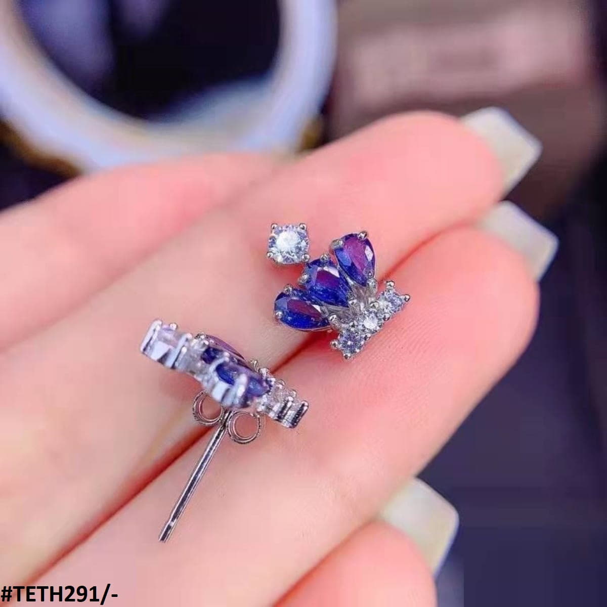 TETH291 GWH Zircon Crown Sterling Tops Pair - TETH