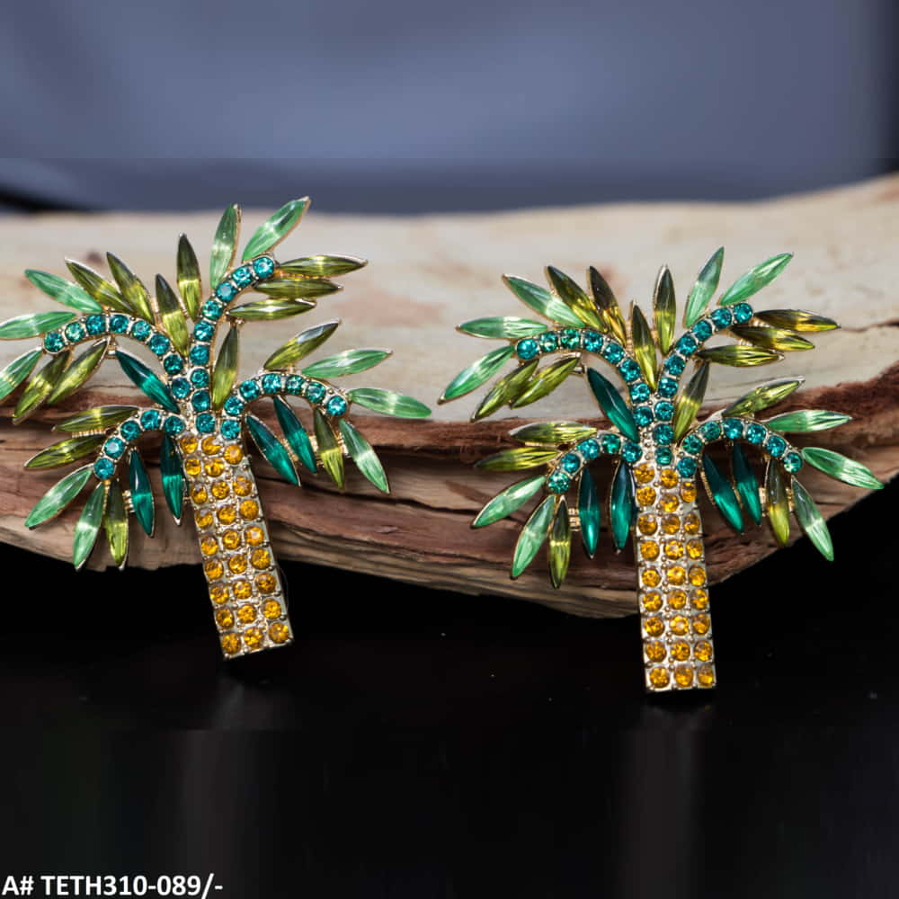 TETH310 KSU Palm Tree Sterling Tops Pair - TETH