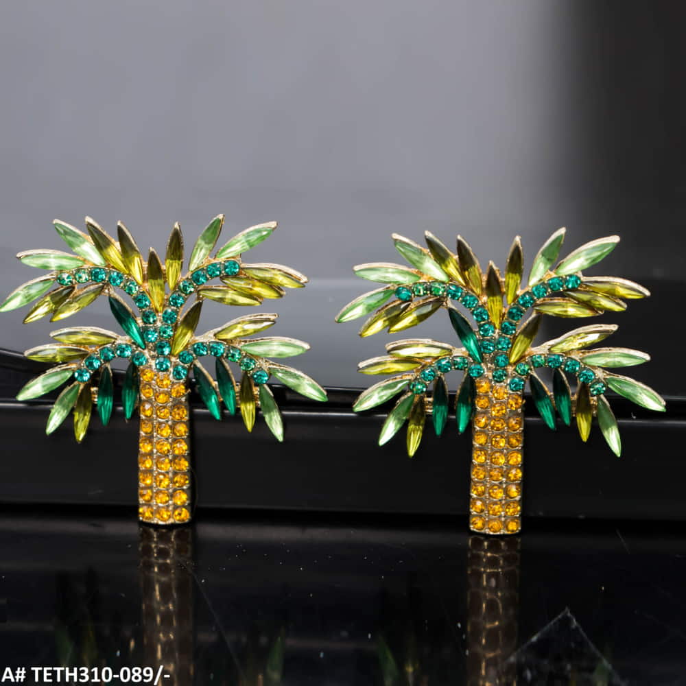 TETH310 KSU Palm Tree Sterling Tops Pair - TETH