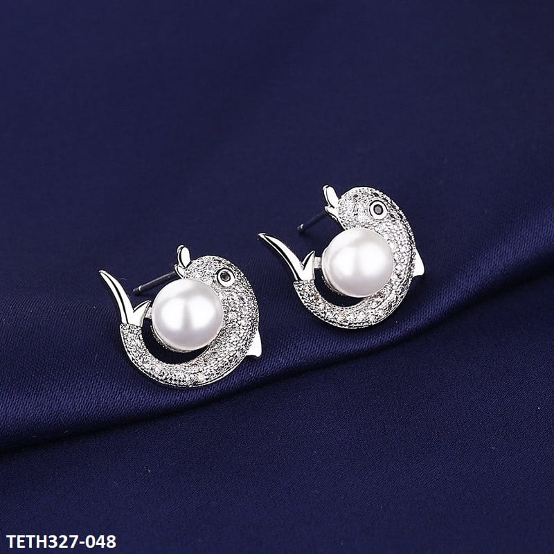 TETH327 BLX Pearl Round Fish Tops Pair - TETH