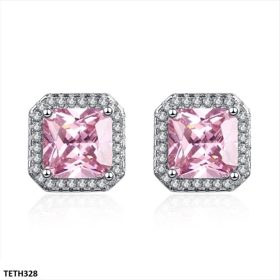 TETH328 BLX Pink Step Square Sterling Tops - TETH