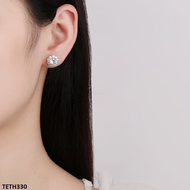 TETH330 BLX Round Sterling Stud Tops Pair - TETH