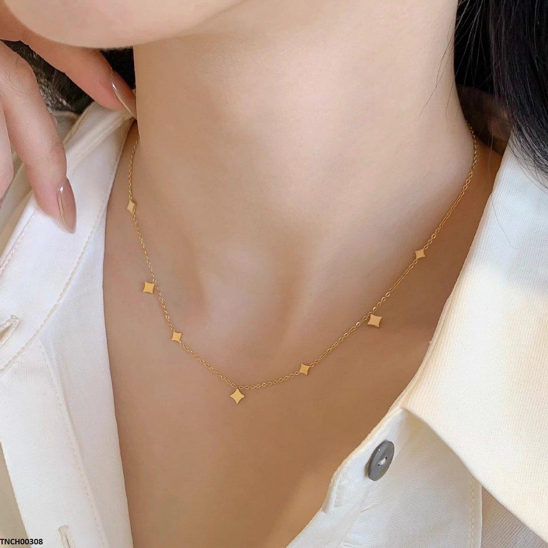 TNCH00308 DGF Stainlee Steel Square/Star Nacklace - TNCH