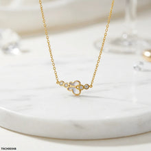 TNCH00348  QSJ Stainless Steel Butterfly Stone Necklace - TNCH