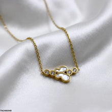 TNCH00348  QSJ Stainless Steel Butterfly Stone Necklace - TNCH