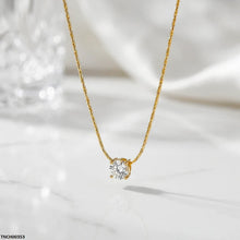 TNCH00353  QSJ Stainless Steel Round Stone Necklace - TNCH