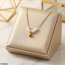 TNCH00361 MSJ Stainless Steel Pearl Flower Necklace - TNCH