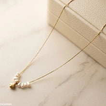 TNCH00361 MSJ Stainless Steel Pearl Flower Necklace - TNCH