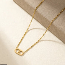 TNCH00363  MSJ Stainless Steel Double D Necklace - TNCH